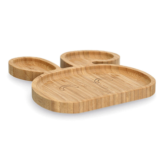 Zeller Bambusový talíř na občerstvení ve tvaru králíčka BUNNY 23x19 cm