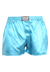 Pánské trenky Styx klasická guma saténové modré (C967) M