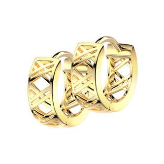 OPN2018-GD Zlacené ocelové náušnice kroužky