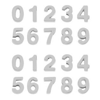 PP-1002-4 Navlékací ocelový přívěšek korálek - číslice