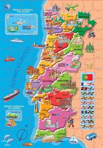 EDUCA Puzzle Mapa Portugalska 150 dílků