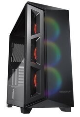 COUGAR PC skříň DARK BLADER X5 Black Mid Tower Plastic with Mesh Front Panel 1 x ARGB Fan 4mm TG Left Panel