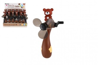 Vrtulka/Větráček na kličku medvěd plast 8x16cm 12ks v boxu