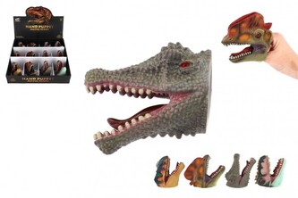 Maňásek hlava dinosaura guma 5x10cm mix druhů 12ks v boxu