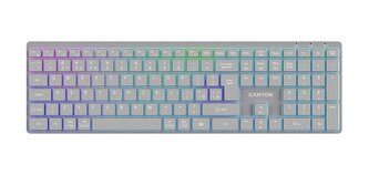 CANYON keyboard HKB-W11 EN/CS RGB Dual Mode Wireless Grey CANYON keyboard HKB-W11 EN/CS RGB Dual Mode Wireless Grey