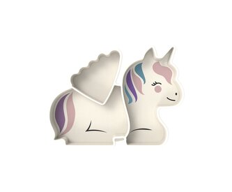 Silikonový dělený talířek s přísavkou - Luxe Jednorožec