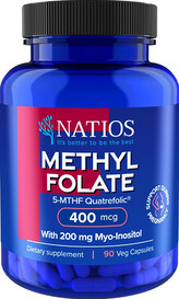 Natios Methyl Folate - Aktivní kyselina listová 400 mcg 90 veganskych kapsli