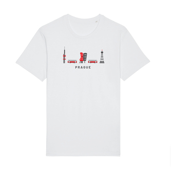 Tričko Praha ikony bíle Bílé L