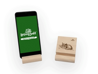 Lesní svět Stojánek na mobil M - Liška pérovka