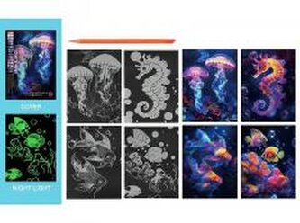 Wydrapywanka kolorowa fluorescencyjna morskie