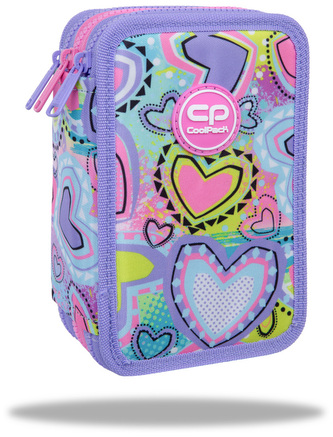 Piórnik potrójny z wyposażeniem Jumper 3 Pastel Heart CoolPack, Patio