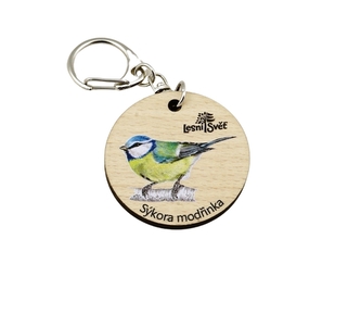 Lesní svět Přívěsek na klíče kulatý - Sýkora modřinka