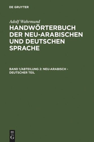 Neu-arabisch - deutscher Teil