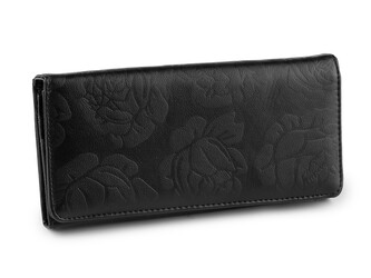 Dámská peněženka s květy 9x18,5 cm - 1 ks - 4 černá