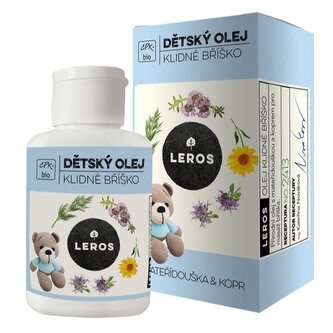 LEROS Dětský olej na klidné bříško BIO (60 ml) - pro masáž bříška, přináší úlevu a uvolnění