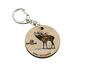 Lesní svět Přívěsek na klíče kulatý - Jelen