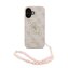 Guess PU 4G Metal Logo Strap Zadní Kryt pro iPhone 16 Pink