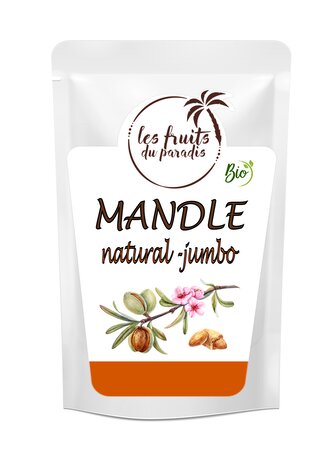 Mandle Natural EXTRA jumbo BIO 150 g LES FRUITS DU PARADIS