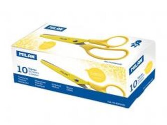 Nożyczki szkolne żółte (10szt) MILAN