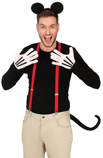 Myšák Mickey set - čelenka, rukavice, kšandy, ocas