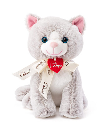 Kočka Jacqueline světle šedá, 25cm