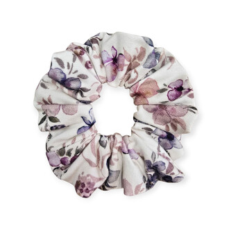Gumička do vlasů Violet flowers cream; Barva: smetanová; Velikost: UNI