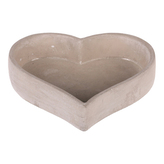 Obal na květiny - tvar srdce, nízký, beton, šedý