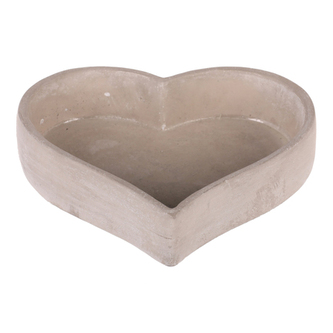 Obal na květiny - tvar srdce, nízký, beton, šedý