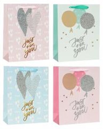 Torebka ozdobna brokat 26x32x10cm mix ROZETTE