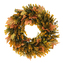 Věnec umělý - pr. 50 cm, eukalyptus a javorové listy, oranžovo-zelený