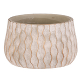 Obal na květiny - beton, svislé vlnky, šedý