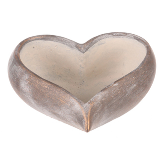 Obal na květiny - tvar srdce, beton, antracitově šedý