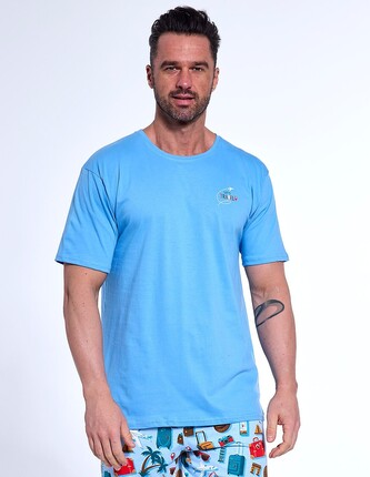 Piżama Cornette 326/174 Travel kr/r M-2XL męska niebieski L