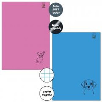 Zeszyt A4/32K kratka 90g Psy (6szt)