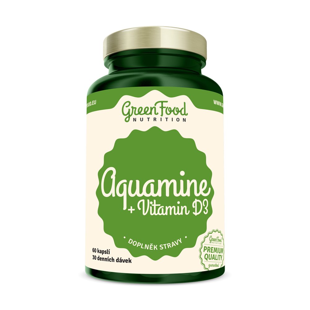 GreenFood nutrition - Aquamin + vitamin D3 60 kapslí