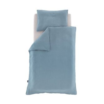 TRÄUMELAND povlečení Musselin 100/135 + 40/60 Jeansblau