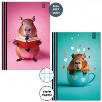 Zeszyt A4/32K kratka 90g Kapibara (6szt)