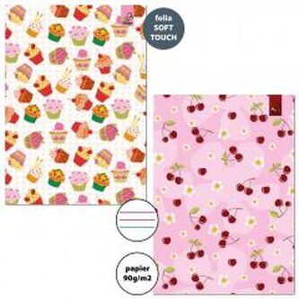 Zeszyt A5/32K 3-linie kolor 90g Słodycze (10szt)