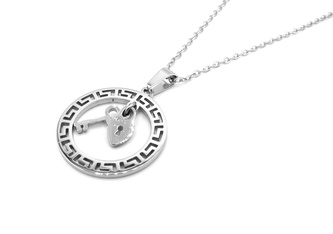 Steel Jewelry náhrdelník ZÁMEK A KLÍČ Chirurgická ocel NH150326
