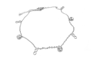 Steel Jewelry Náramek (Řetízek) na nohu nekonečno z chirurgické oceli NK220181
