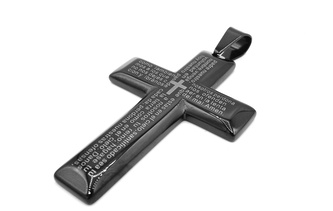 Steel Jewelry přívěsek KŘÍŽ ČERNÝ Chirurgická ocel PR231177