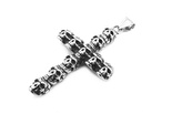 Steel Jewelry přívěsek KŘÍŽ, LEBKY Chirurgická ocel PR231121