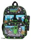 Školní batoh Minecraft s příslušenstvím - svačinový box - penál - přívěšek na klíče - karabina (objem batohu 12 litrů|29 x 41 x 10 cm)