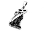 Steel Jewelry Přívěsek kočka černá z chirurgické oceli PR090329