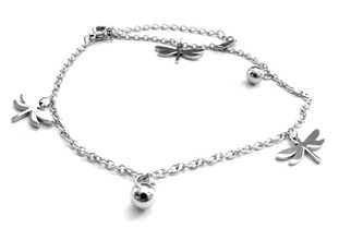 Steel Jewelry Náramek na nohu (kotník) vážky z chirurgické oceli NK090328