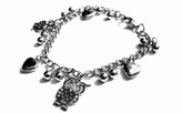 Steel Jewelry Náramek s přívěsky sova a srdce z chirurgické oceli NR090116