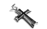 Steel Jewelry Přívěsek černý kříž z chirurgické oceli PR141020