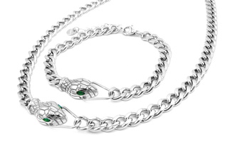 Steel Jewelry souprava HAD řetízek (náhrdelník) a náramek Chirurgická ocel SET171011