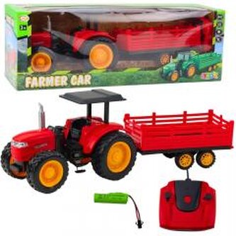 Traktor z przyczepą RC czerwony Traktor z przyczepą RC czerwony