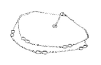 Steel Jewelry Náramek Řetízek na nohu (kotník) NEKONEČNO Chirurgická ocel NK240239